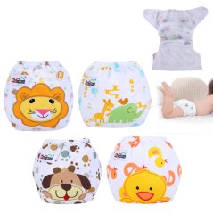 Gdeal 4pcs Baby Training Pants Panties Diapers Reusable Washable Baby 3 Layers Cotton Diaper Cover Waterproof Cloth Cotton Diapers (Random Design)