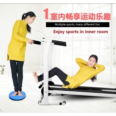 Gdeal Multi-Function Slimming Mini Walking Machine Home Exercise Fitness Gym Mini Foldable Running Manual Treadmill With Sit Up Stand