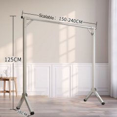 Gdeal GTE 2.4m Folding Drying Racks Single Pole Stainless Steel Floor Cloth Drying Rack