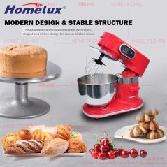 Homelux Stand Mixer Heavy Duty 6.5L 2.5KG 1000W Baking HSM-F612