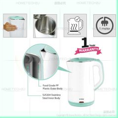 Hometech2u Original Khind Electric Jug Kettle Double Wall Protection 2.0L Big Capacity SUS304 (Sirim Approved)