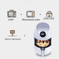 Hometech2u iSONIC 3.2L Multifunction Air Fryer Chicken Oil free Air Fryer Health Fryer Pizza Cooker Smart Touch LCD Electric Deep Airfryer IAF-W320L