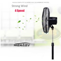Hometech2u Minlite 20" Heavy Duty Commercial Industrial 3 Blades Stand Fan Cooling Strong Wind (Metal Body)
