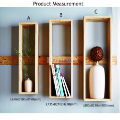 Hometech2u Wooden Wall Decoration Rack Shelf (Set of 3)