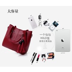 Gdeal 3 In 1 Fashion Plain Bag Women Pu Leather Elegant Handbag Wallet Purse Card Holder Set