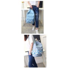 Gdeal 3-In-1 Fashionable Casual Flower Imprint Canvas Laptop Bag Shoulder Bag School Backpack Set- 3 Colors Available