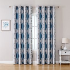 Gdeal GTE Living Room Bedroom Simple And Modern Jacquard Flower Printing Curtain Cloth Black Silk Shading Heat Insulation Curtain Cloth