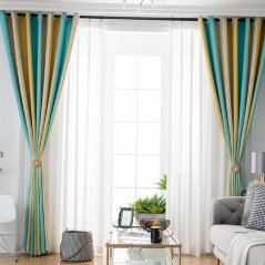 GTE 1pcs Full Blackout Cloth Ring Curtain Bedroom Living Room Full Shade Curtains
