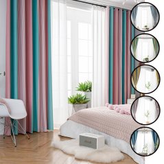 GTE 1pcs Full Blackout Cloth Ring Curtain Bedroom Living Room Full Shade Curtains