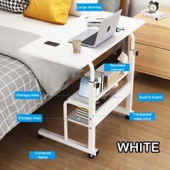 Gdeal GTE Movable Bedside Table Side Double Layer Foldable Bed Sofa Desk Laptop Lifting Table