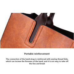 Gdeal Retro Large Capacity 3pcs Women Bags Simple Texture One Shoulder Handheld Fashion