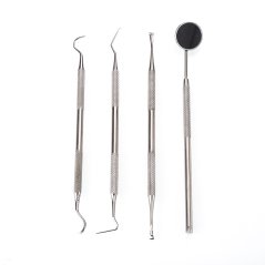 Gdeal 6pcs Professional Handle Stainless Steel Medical Dentist Teeth Explorer Needle Cleaning Dental Tool Kit Set