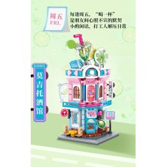 Qman Keeppley Street View Series Commercial Shop Building Bricks Toy