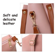 Gdeal 4-In-1 Korean Style Elegant Women Fashion PU Leather Medium Tote Bag Shoulder Bag Handbags Set (RYL-214)