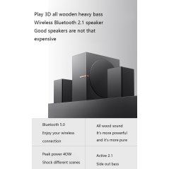 بينيفا مكبر صوت ستيريو مكتبي للكمبيوتر يعمل بالبلوتوث Play3D (اسود)
