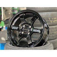 New 15X7 ET35 AOW Flow Formed TE37 Rim (4 Wheel) Gloss Black 4X100