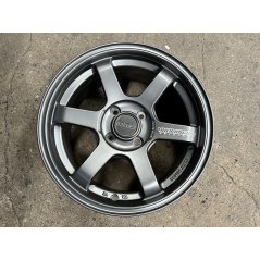 New 15X7 ET35 AOW Flow Formed TE37CR Rim (4 wheel) Matt Gunmetal 4X100