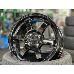 New 15X7 ET35 AOW Flow Formed TE37 Rim (4 Wheel) Gloss Black 4X100 WE