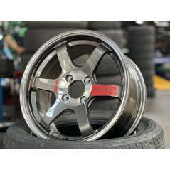 15X7 ET35 AOW 11 Flow Formed TE37SL Rim (4 Wheel) Gloss Gunmetal 4X100