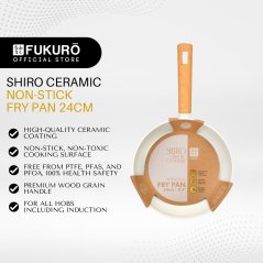 Fukuro Shiro Ceramic Non-Stick Fry Pan - 24cm