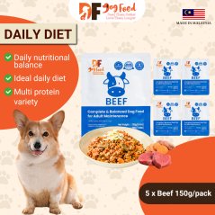 DF Dog Food Daily Diet - Beef (5 x 150g)