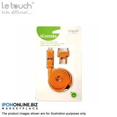 Le Touch iComsta 3 in 1 USB Sync and Charge Cable (Orange), eRomman Marketplace