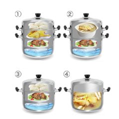 قدر طبخ بالبخار من 3 طبقات سميكة ذو جودة عالية من الاستانلس ستيل