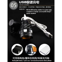 مصباح أمامي للدراجات بضوء LED بمنفذ USB