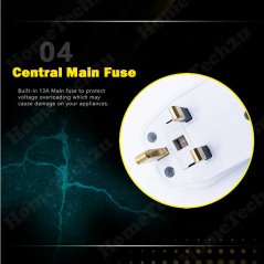 Hometech2u SUNSTAR WALL T-ADAPORT EXTENSION SWITCH SOCKET WITH SURGE PROTECTED (SIRIM APPROVED), eRomman Technologies Sdn Bhd
