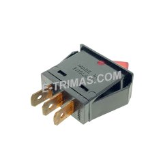 E-trimas Rocker Switch Made In England 3 Pin Red Black