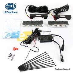 E-trimas Genuine HELLA LEDayline 4 Daytime Running Lights 12V DRL LED Complete Kit