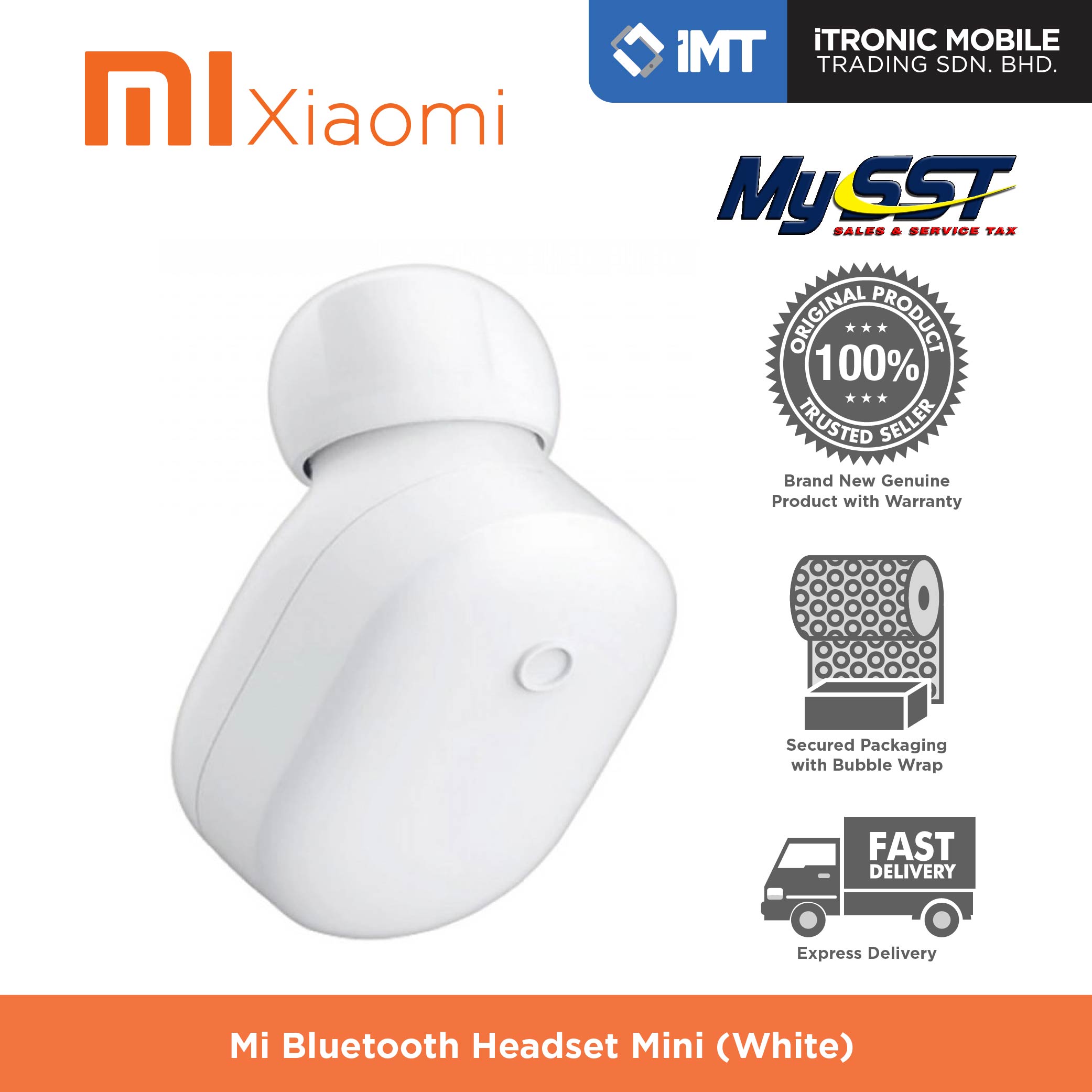 Buy Itronicmobile [ORIGINAL XIAOMI MALAYSIA] Xiaomi Mi Bluetooth Headset  Mini (White) Online | eRomman