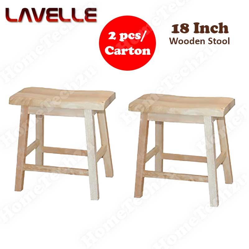 Rectangle Wooden Bar Stool, 18 Inch Height Vanity Stool