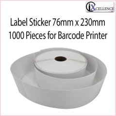 [IX] Label Sticker 76mmx230mmx1000 Pieces for Barcode Printer (White)