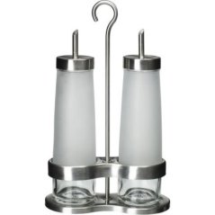 Jomz [IX] DROPPAR 3 Piece Oil / Vinegar Set 401.934.12 (Frosted Glass,Stainless Steel)