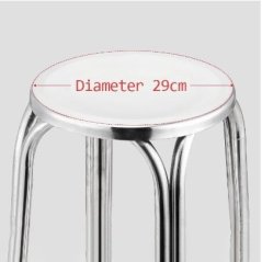 Jomz [IX] Stainless Steel Stool Metal Round Chair for In / Outdoor