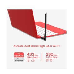 IX Mercusys MU6H AC650 High Gain Wireless Dual Band USB Adapter