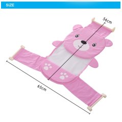 Gdeal Newly Baby Bathtub Net Cartoon Bear Infant Bath Tub Mesh Seat Support Bath Seat Adjustable Bathtub Security Seat
