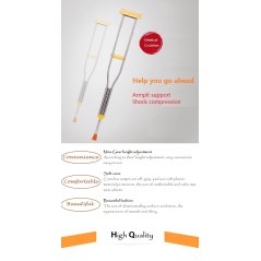 Gdeal 1 Pair Aluminum Alloy Medical Armpit Crutches