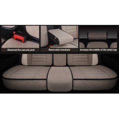 Gdeal High Quality Full Complete Car Seat Cover Set Car Seat Linen Cushions Supplies Automotive Interior 5-Seats Cover Car Cushion Backseat Adjustable - 3 Colors Available