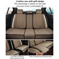 Gdeal High Quality Full Complete Car Seat Cover Set Car Seat Linen Cushions Supplies Automotive Interior 5-Seats Cover Car Cushion Backseat Adjustable - 3 Colors Available