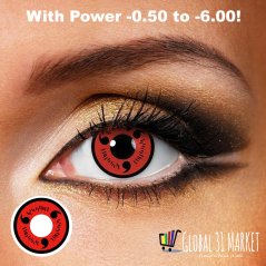 Gmonline31 Crazy Lens CP-S1 Sasuke Sharingan ( naruto series ) with power 0.00 to -6.00 READY STOCK iFairycon