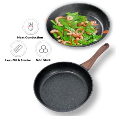 Gdeal GTE 28CM Maifan Stone Non Stick Pan Household Small Frying Pan Induction Cooker Gas Stove
