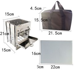 Gdeal Stainless Steel Portable High Quality Outdoor Square Wood Stove Can Use For BBQ Boil And Cook