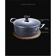 Gdeal GTE Set Of 2 Kitchen Non Stick Cookware Frying Pan Soup Wok With Lid Set Periuk Masakan