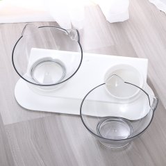 Gdeal Pet Food Feeding Non Slip Cat Design Double Bowl Feeder