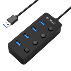Orico Portable 4 Port USB Hub 3.0 with Power Switch W9Ph4-U3
