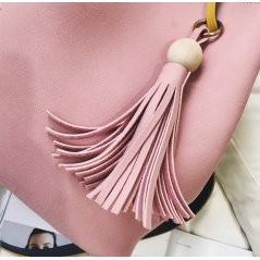 Gdeal 2-In-1 Korean Design Casual Solid Wood Vintage PU Leather Shoulder and Cross Body Tassel Bucket Bag (8204) - 3 Colors Available (RYL-197)
