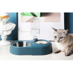 Gdeal Pet Double Bowl With Automatic Drinking Water Bowl (3 Colors)