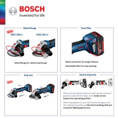 BOSCH GWS Cordless Brushless Grinder Kit 180-LI - 06019H90L1